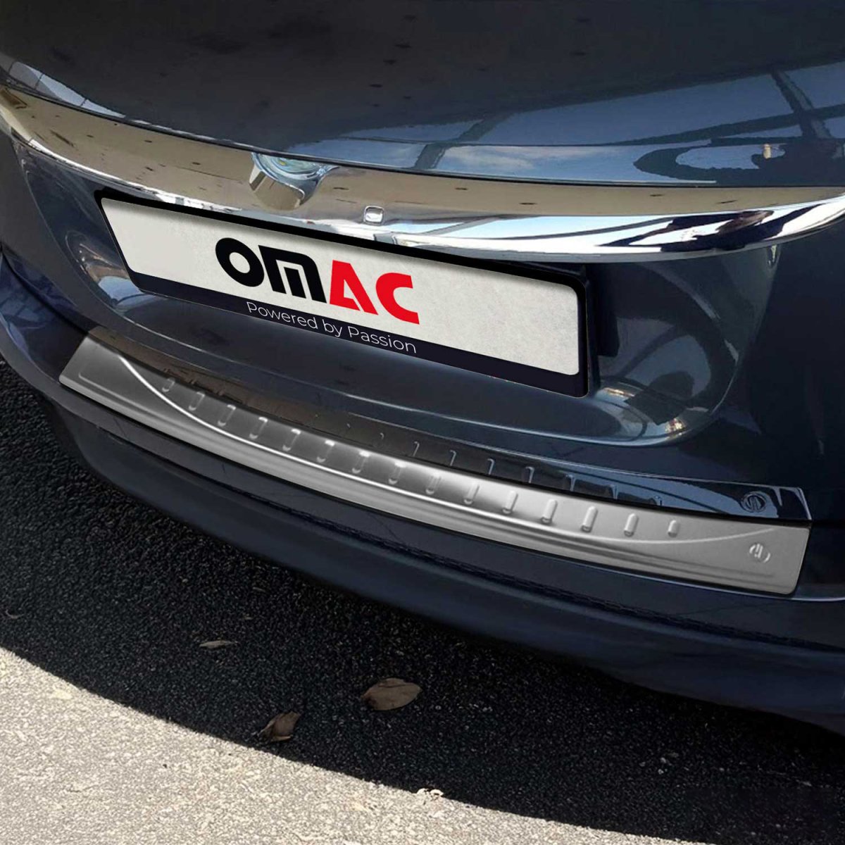 Fiat 500X Bumper Sill Cover - Rear - Omac - S.Steel Brushed - Silver - '16-'23